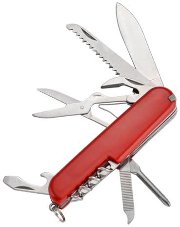 Reccisokz 1 Articolo Coltellini tascabile Multiuso,coltello svizzero,9 * 2.5 * 1.4CM coltellino multiuso,coltello pieghevole,coltello multiuso, Campeggio, coltello multiuso militare(11 Funzioni)