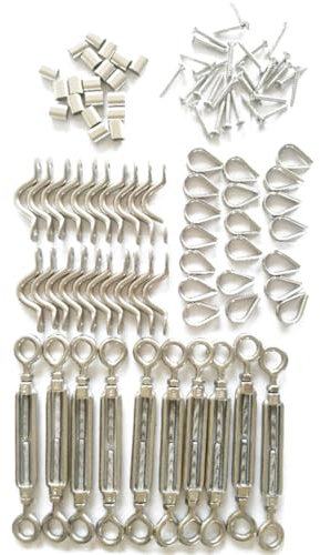 iplusmile 110stücke Edelstahl Spannschloss Set Teilig Drahtseil Spannkit Mit Ösen Und Schrauben Für Stabile Befestigungen Für Holzpfosten Und Outdoor-anwendungen