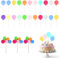 Jeffdad 30Pcs Colorful Balloon Cake Topper Round Cupcake Toppers DIY Cake Insert Topper Cake Balls Decorations for Wedding Birthday Baby Shower Cake Decoration