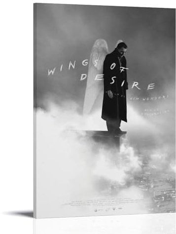 RISUANHENM Wings of Desire Poster, Raumdekoration, künstlerisches Poster für Zimmer, ästhetische Leinwand, Wandkunst, Schlafzimmer-Dekor, 30 x 45 cm, Rahmenstil