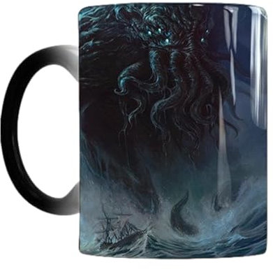 Wärmeverändernde Kaffeetassen | Cthulhu Keramiktasse-Große Kaffee-Tee-Magie-Tasse Mit Lustiger Kunst, Hitzeempfindliche Tasse, Neuartige Hitzeempfindliche Tasse 12 Oz Als Weihnachts- Und Geburtstags