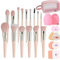 LHLXZQ Ensemble de Pinceaux de Maquillage 22 PCS, avec éponge de Maquillage, Pompon à Poudre et Tapis de Nettoyage, pour fond De Teint Blush Anti-cernes Ombres à Paupières Poudre et Contouring