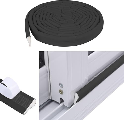 Boudin de fenêtre autocollant en mousse pour portes et fenêtres - 3 m - Noir - 3 m