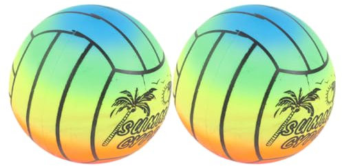 CHICAMPERA 2stücke Aufblasbare Regenbogen Volleyball Für Leicht Für Drinnen Und Draußen Fördert Motorische Fähigkeiten Und Koordination Für Spiel Und Spaß