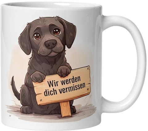Abschiedsgeschenk Kollegin Kollege Tasse | Hund & Spruch - Wir werden dich vermissen | Lustiges Geschenk zum Abschied Jobwechsel Büro | Geschenkidee Berufswechsel Arbeitsplatzwechsel Stellenwechsel
