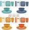 Vajilla Camping 48 Piezas, Platos de Plástico Duro Reutilizables, Set Picnic con Plato, Cuenco, Cuchara y Taza, Ideal para Familia, Aire Libre y Viajes - 4 Personas