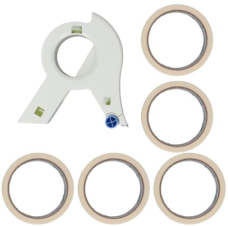 Segrehy Farbbandapplikator, 3 Rollen, präzises, sauberes Schneiden, tragbares Abdeckset mit 5 Aufklebern zum Streichen, Kantenschutz und Wanddekoration, Kunststoffmaterial