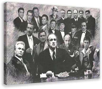 NCUDANK Leinwand-Poster, Gangster-Mafia-Familie, Schlafzimmer, Dekoration, Landschaft, Büro, Raumdekoration, Geschenk, 60 x 90 cm