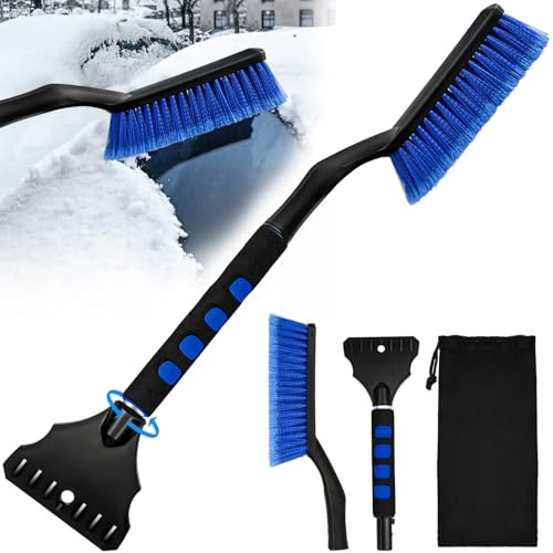 COZII Eiskratzer Auto mit Besen, Eiskratzer Auto mit Eisbrecher Funktion, Stabiler Schneekratzer Auto, Abnehmbar Eiskratzer für Auto, Auto Winter Zubehoer