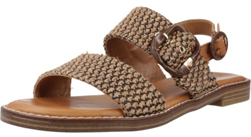 Carmela Damen-Sandalen, bequeme und vielseitige Schuhe, Freizeitmode, Camel, 38 EU
