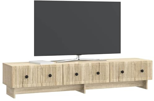 vidaXL TV-Schränk Sonoma-Eiche 147 x 34,5 x 30 cm Holzwerkstoff, Wohnzimmer, Vintage-Stil, rechteckiger TV-Ständer, viel Stauraum, Moderne Medien-Einheit, Holzschrank