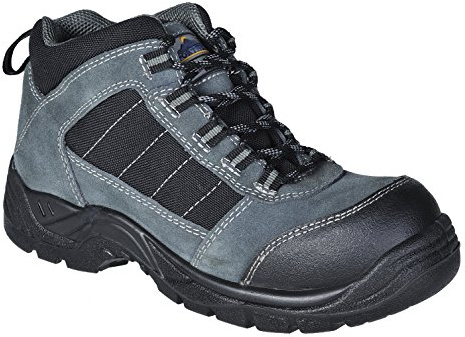 Portwest FC63 Compositelite Trekker Boot Suede and Textile Upper Metal Free | Black, 12, S1 EN ISO 20345, CE Certified, UKCA Marked, Anti-Static Footwear, Composite Toecap, Back Pull-Tab, Padded Collar