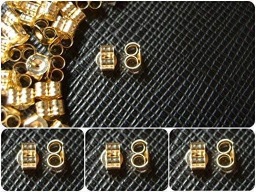 3 x Pairs(6) Small 9ct Gold Butterfly Earring Backs Scrolls Push Fit .375 (4mm x 3mm)