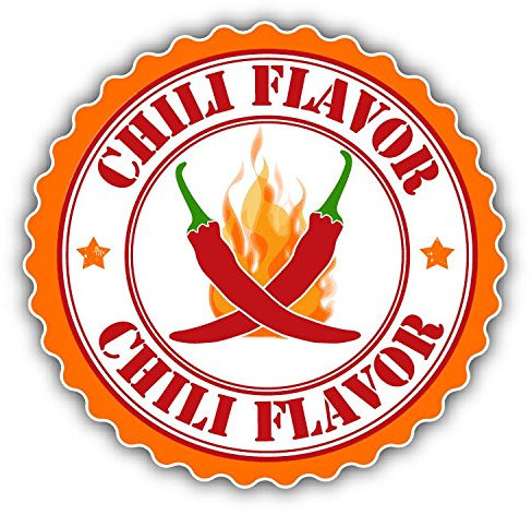 Chilli Flavour Rubber Stamp Hochwertigen Auto-Autoaufkleber 12 x 12 cm