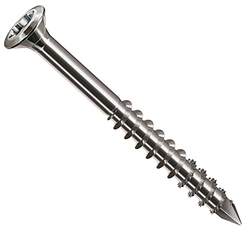 SPAX - Vis Inox A2 façade/terrasse pour bois résineux 4,5x80mm - 100 pièces - 25170004508021