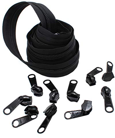 YKK #10 Zipper coil chain with 2 sliders per yard. MANY COLORS. Sold in 5-yard lots. Please see our other listing for size 5 & size 8 (5 yards & 10 black sliders, Black) by YKK