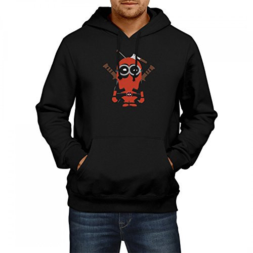 Fashionalarm Herren Kapuzen Pullover - Dead-Pool Min. Parodie | Fun Hoodie mit lustigem Motiv für Film Fans, Farbe:schwarz;Größe:XXL