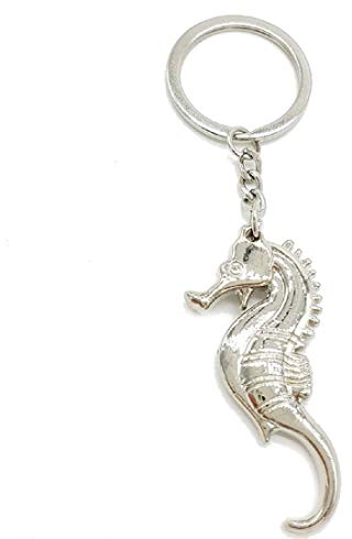 Schlüsselanhänger oder Anhänger Metall Seepferd massiv Metall 6cm Seepferdchen | Meer | See | Pferd | Fisch | Ozean | Geschenk für Frauen | Damen |
