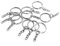 Vintageparts Lot de 10 anneaux porte-clés avec chaîne en argent plaqué platine