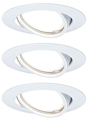 Paulmann Einbauleuchte LED Base rund 5W GU10 Weiß 3er-Set schwenkbar 3-Stufen-Dimmbar