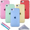 wisdompro Custodia per iPhone SE 2022/SE 2020/8/7, Confezione da 5 Custodie in Gel TPU Colorato, Cover Protettiva Sottile per iPhone SE3/SE2/8/7 (Blu, Blu Acqua, Fucsia, Giallo, Rosso)