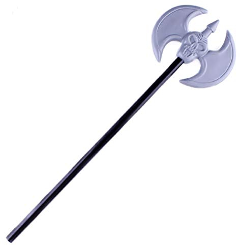 Inception Pro Infinite Hache Barbare - Double Lame - Trident - crâne Gris - Amovible - 47 cm - Accessoires - déguisement - Halloween - Carnaval - fêtes - Enfants - Adultes - Unisexe