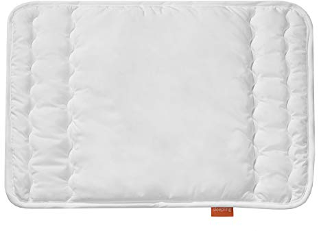 sleepling 196280 cuscino piatto per neonati e bambini | Prodotto in UE | Lavabile 60 gradi | Certificato Ökotex | Anallergico | 100% microfibra 40 x 60 cm, bianco