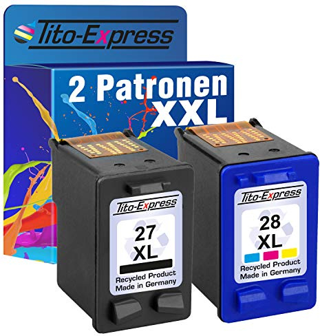 Tito-Express 2 Druckerpatronen für HP-27XL & HP-28XL | 1x Black 20ml