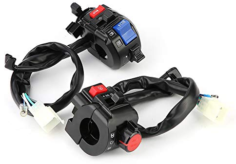 Lenkerschalter 1 Paar Universal 7/8 Zoll Motorrad Lenker Hupe Blinker Licht Start Steuerschalter(Schwarz)