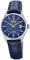 Festina Uhr Für Damen F20009/3 Swiss Made Silber Edelstahl Case BlauLeder Band