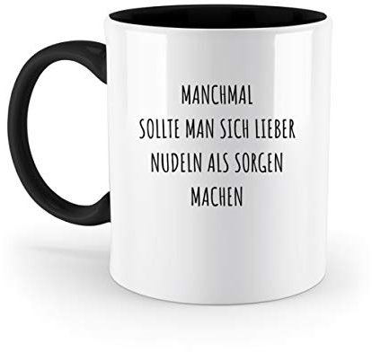 Galeriemode Manchmal sollte man sich lieber Nudeln - Zweifarbige Tasse -330ml-Schwarz