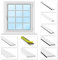 HEXIM Fenstersprossen weiß 1 & 2 Meter - selbstklebende Glassprossen aus PVC Kunststoff, Dichtungslippen(steil & ausgestellt) in grau und schwarz - HJ G77(2000x77x8mm, graue Lippe)