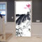 A.Monamour Türtapete Selbstklebend Türfolie Türposter 3D Lotus Blumen Der Chinesischen Aquarell Tinten Malerei In Der Teich Natur Vinyl Folie Türdeko Tapete Wandbild Türaufkleber Türtattoo 90 x 200 cm