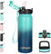 GOPPUS 600ml/20oz Edelstahl Wasserflasche mit Strohhalm Trinkflasche Sport Thermosflasche Auslaufsicher Flasche Water Bottle with Straw Thermoflasche Geeignet BPA-frei Trinkflasche