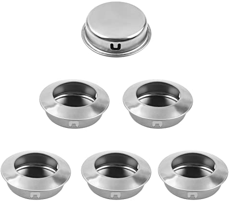 CVIUYO 6Pack Concealed Cabinet Handles, 35mm Stainless Steel Recessed Sliding Door Handles, Without Screw Installation for Cabinets, Wardrobes, Finger Pull