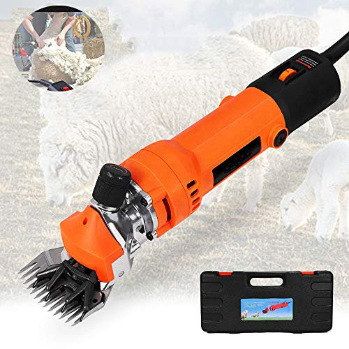 AISINILALAO Tijeras para ovejas a batería, esquiladora eléctrica para ovejas, esquiladora de Lana, esquiladora de Lana, esquiladora de Animales, cortacésped de 6 velocidades, Negro (Naranja)