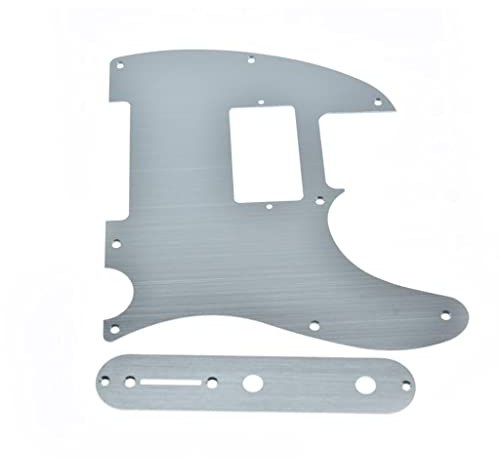 KAISH Tele Humbucker Schlagbrett aus Metall, eloxiert, mit Metall-Tele-Kontrollplatte und Schrauben für amerikanische/mexikanische Telecaster, Silber