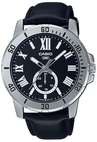 Casio Analoge Herren-Armbanduhr A2072, Schwarz, Band, Schwarz, Riemen