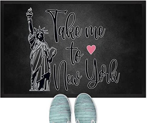 JUNIWORDS Fußmatte, Take me to New York, 60 x 40 cm, mit Gummirand (1007214)