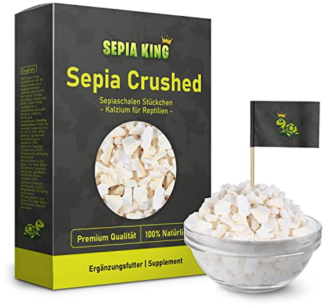Sepia King - Pelles de sépia de qualité supérieure - Calcium pour tortues, agames barbus, geckos, reptiles - Chaux alimentaires, chaux alimentaires, accessoires de terrarium - Pas de résidus ni de