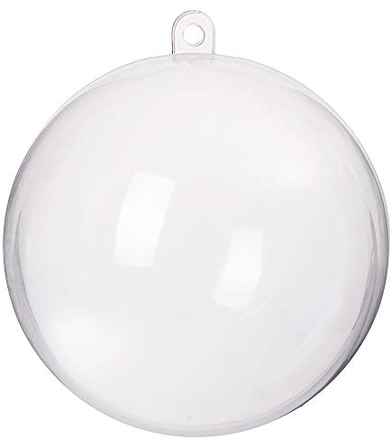 SPRINGOS Christbaumkugel zum Befüllen DIY 1 Stück Ø 11 cm transparent zweiteilig Weihnachtsdeko