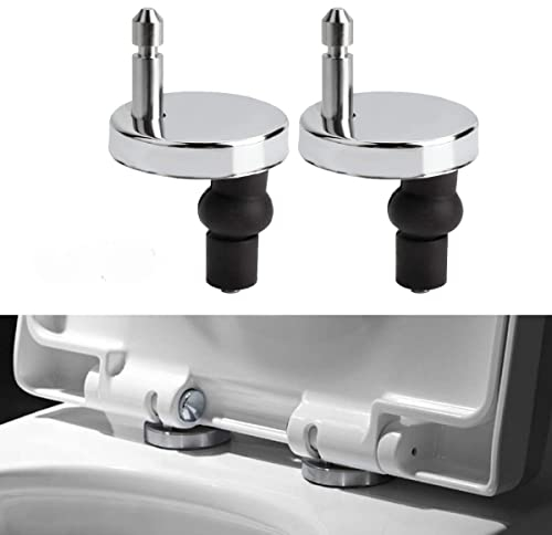 RANRAO WC-Sitz-Scharniere mit Absenkautomatik, Toilettensitz-Scharniere von oben, Soft-Entriegelung, schnelle Montage, robuste Scharnierpaare, 2 Stück, Silber