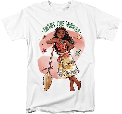 Cotton Soul Disney Moana Watercolour Damen T-Shirt, Weiß, LRG
