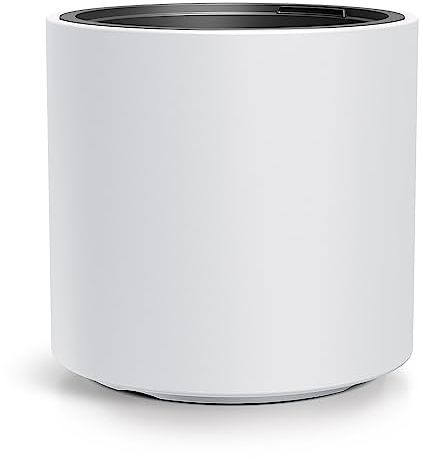 Tymar Pot de Fleurs avec Insert, Pot de Fleurs en Plastique, jardinière, Grand Pot de Plantes XL (Blanc HEOS,ø 47 cm)