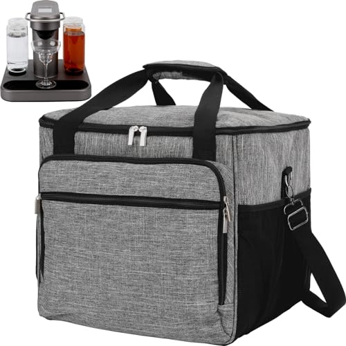 COVERQUE Tragetasche für Bartesian Cocktail Machine, Isolierte Cocktail Maker Reisetasche mit Tasche für Bartesian Cocktail Kapseln, Strohhalm Zubehör, Grau