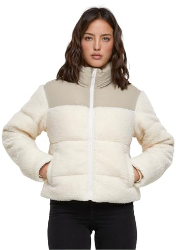 Urban Classics Damen Ladies Short Sherpa Mix Puffer Jacket