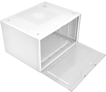 TOPINCN Sneaker-Ausstellungsständer, Dicke USB-Aufladung, Dual-Modus, Stapelbare LED-Schuhbox, Transparente Tür für Einkaufszentrum für Zuhause (Weiß)