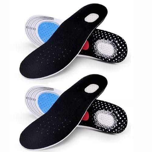 Ruikdly Orthopädische Einlegesohlen 2 Paare Fersensporn Einlagen Schuhe für Plattfüße, Plantarfasziitis, Fußschmerz, Fersensporn Einlegesohlen Arbeitsschuhe Für Herren & Damen(40-45)