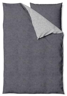 Traumschloss Melange Flanell Wendebettwäsche 135x200 / 80x80 hellgrau