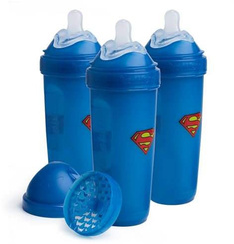 Herobility DC Double Anti-Colic Baby Bottles – 3-pack (Superman, 12 fl oz/340ml)